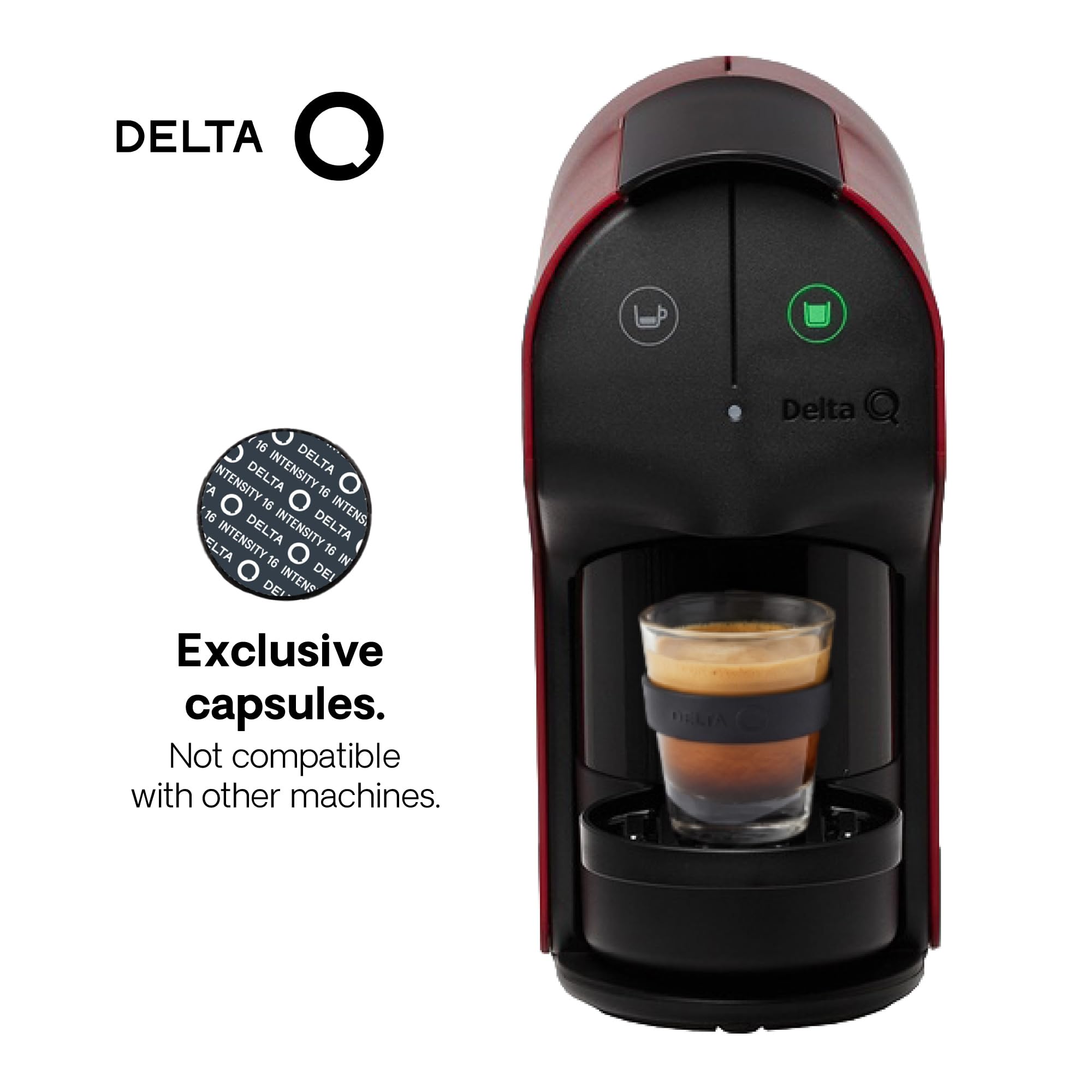 Delta Q Quick Espresso Pods Coffee Machine for Delta Capsules, Red